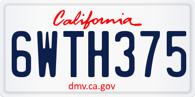 CA license plate 6WTH375