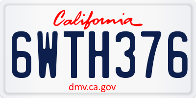 CA license plate 6WTH376