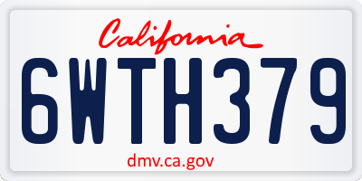 CA license plate 6WTH379