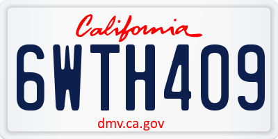 CA license plate 6WTH409
