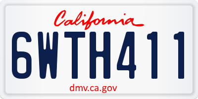 CA license plate 6WTH411