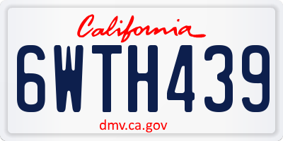 CA license plate 6WTH439