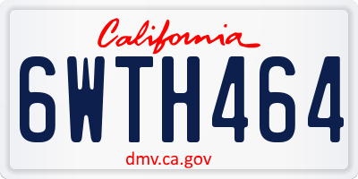 CA license plate 6WTH464