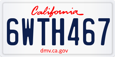CA license plate 6WTH467