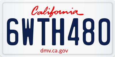 CA license plate 6WTH480