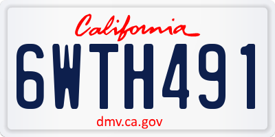 CA license plate 6WTH491