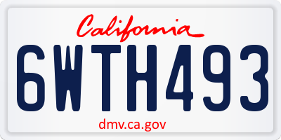 CA license plate 6WTH493