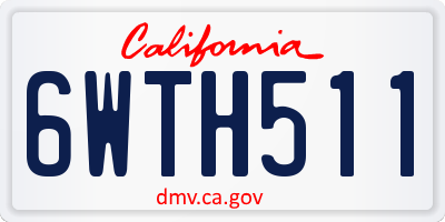 CA license plate 6WTH511