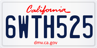 CA license plate 6WTH525
