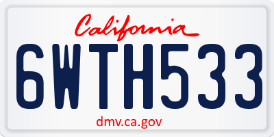 CA license plate 6WTH533