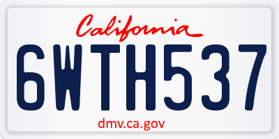 CA license plate 6WTH537