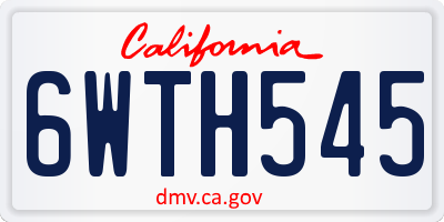 CA license plate 6WTH545