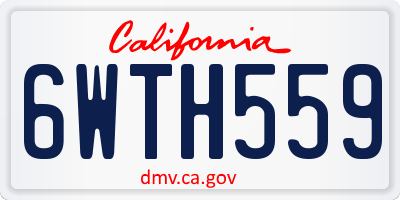 CA license plate 6WTH559