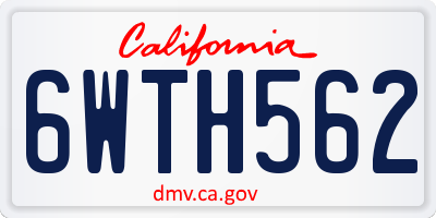 CA license plate 6WTH562