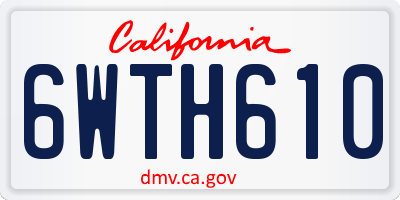 CA license plate 6WTH610
