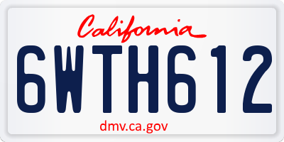 CA license plate 6WTH612