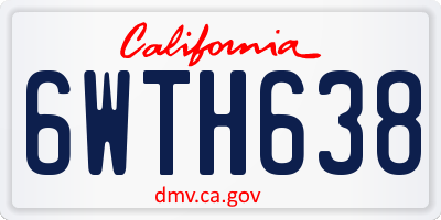 CA license plate 6WTH638