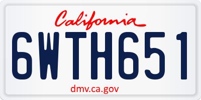 CA license plate 6WTH651