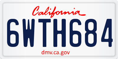 CA license plate 6WTH684