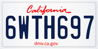 CA license plate 6WTH697