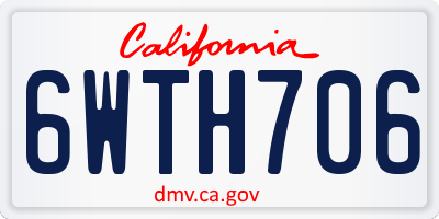 CA license plate 6WTH706