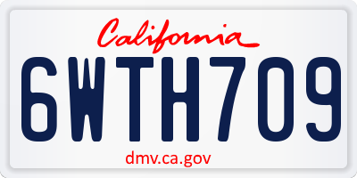 CA license plate 6WTH709