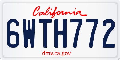 CA license plate 6WTH772