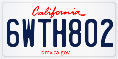 CA license plate 6WTH802