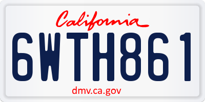 CA license plate 6WTH861