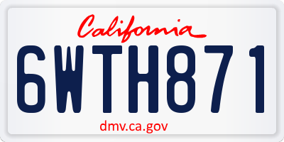 CA license plate 6WTH871