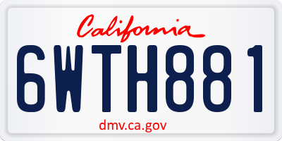 CA license plate 6WTH881