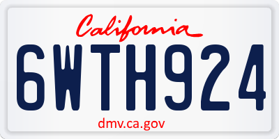 CA license plate 6WTH924