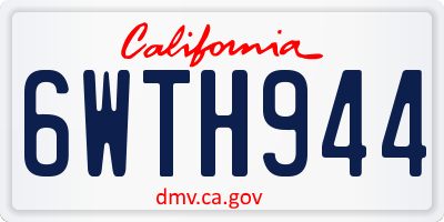 CA license plate 6WTH944