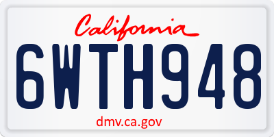 CA license plate 6WTH948