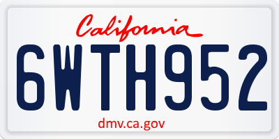 CA license plate 6WTH952