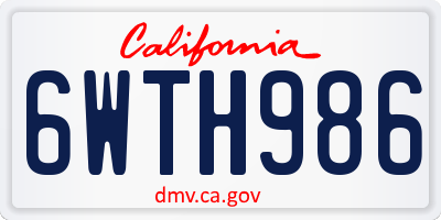 CA license plate 6WTH986