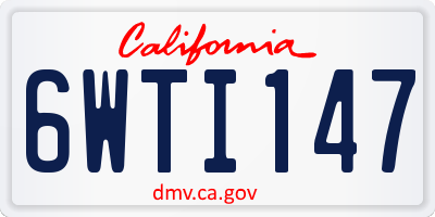 CA license plate 6WTI147