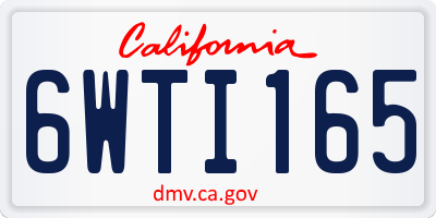 CA license plate 6WTI165
