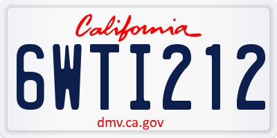 CA license plate 6WTI212