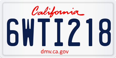 CA license plate 6WTI218