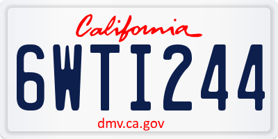 CA license plate 6WTI244