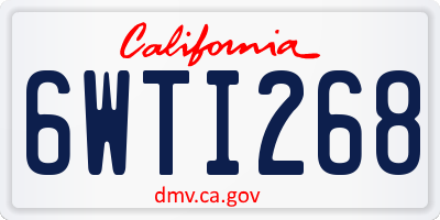 CA license plate 6WTI268