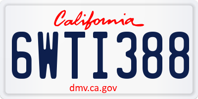 CA license plate 6WTI388
