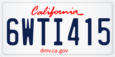 CA license plate 6WTI415