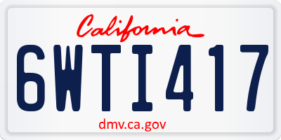 CA license plate 6WTI417