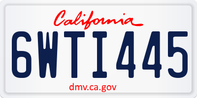 CA license plate 6WTI445
