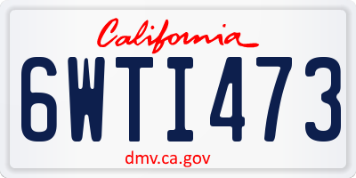 CA license plate 6WTI473