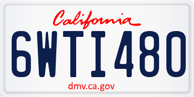 CA license plate 6WTI480