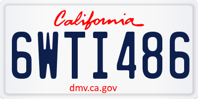 CA license plate 6WTI486