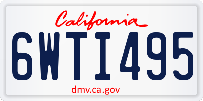 CA license plate 6WTI495